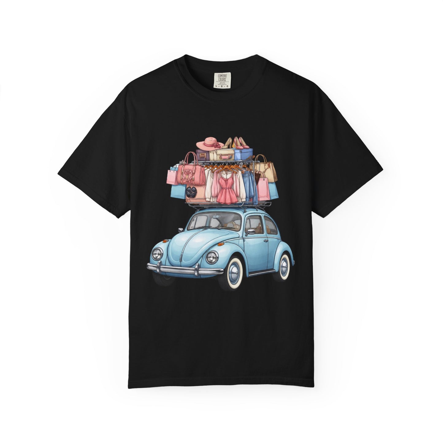 Retro Beetle Roadtrip T-Shirt — Vintage VW Bug with Luggage Graphic