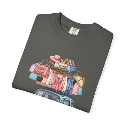 Retro Beetle Roadtrip T-Shirt — Vintage VW Bug with Luggage Graphic