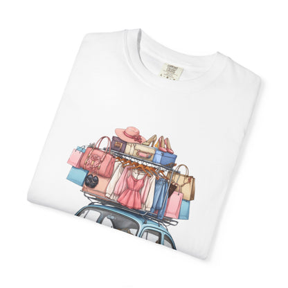 Retro Beetle Roadtrip T-Shirt — Vintage VW Bug with Luggage Graphic
