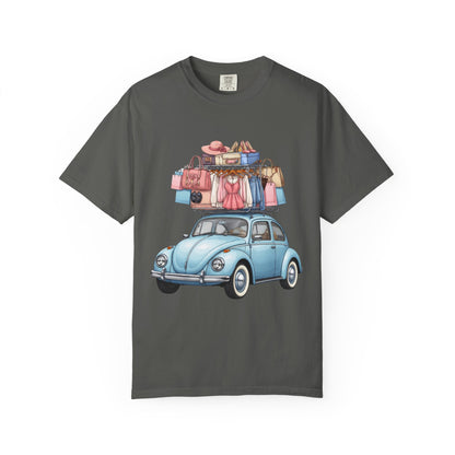 Retro Beetle Roadtrip T-Shirt — Vintage VW Bug with Luggage Graphic