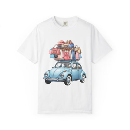 Retro Beetle Roadtrip T-Shirt — Vintage VW Bug with Luggage Graphic