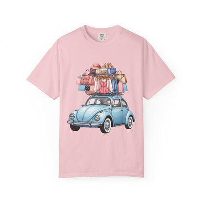 Retro Beetle Roadtrip T-Shirt — Vintage VW Bug with Luggage Graphic