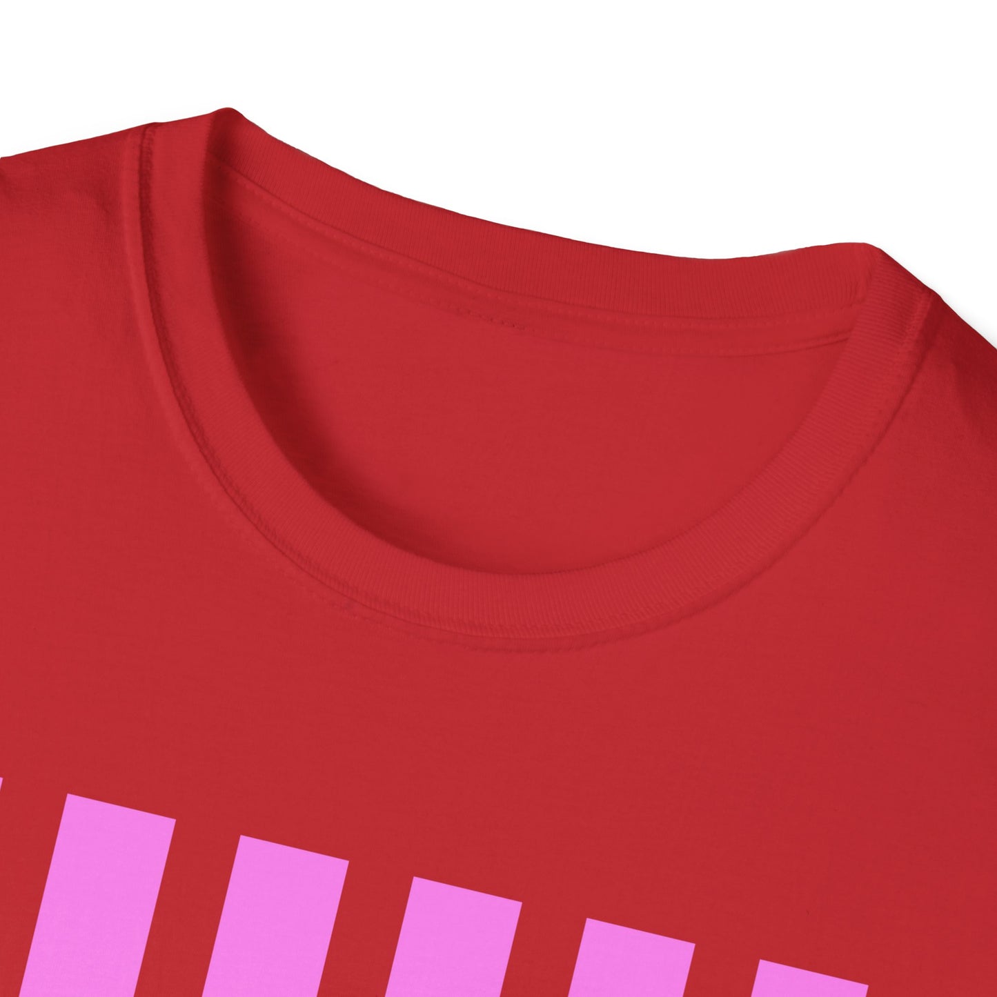 Motherhood Graphic T-Shirt — Pink Stripes & Blue Script