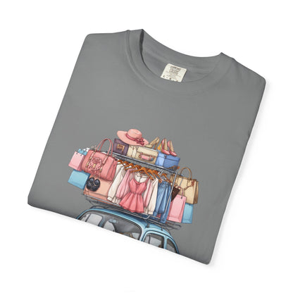 Retro Beetle Roadtrip T-Shirt — Vintage VW Bug with Luggage Graphic