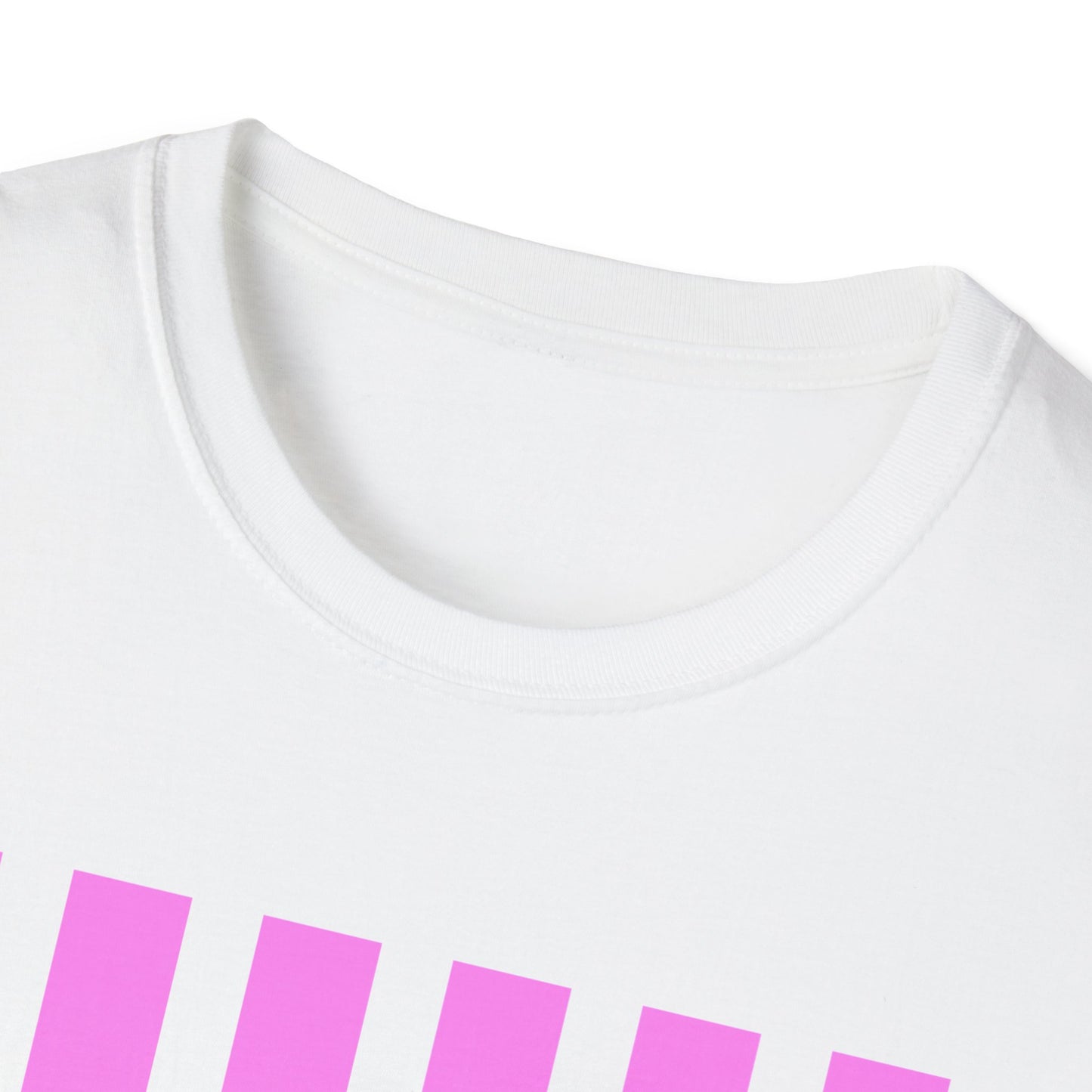 Motherhood Graphic T-Shirt — Pink Stripes & Blue Script