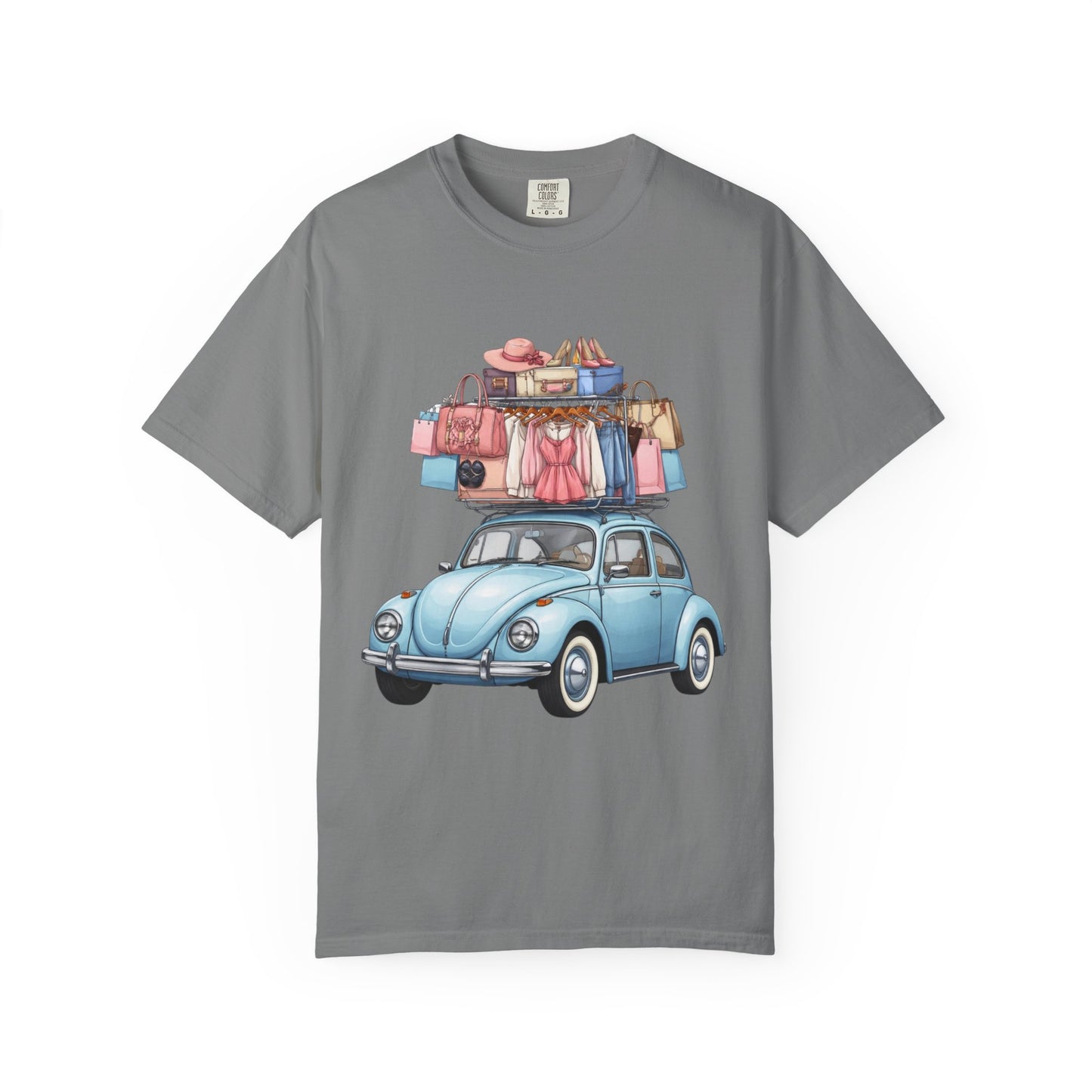 Retro Beetle Roadtrip T-Shirt — Vintage VW Bug with Luggage Graphic