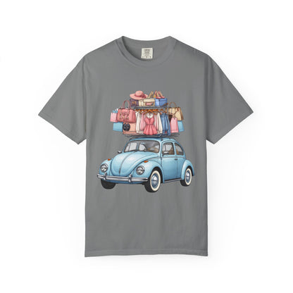 Retro Beetle Roadtrip T-Shirt — Vintage VW Bug with Luggage Graphic