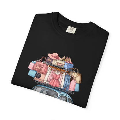 Retro Beetle Roadtrip T-Shirt — Vintage VW Bug with Luggage Graphic